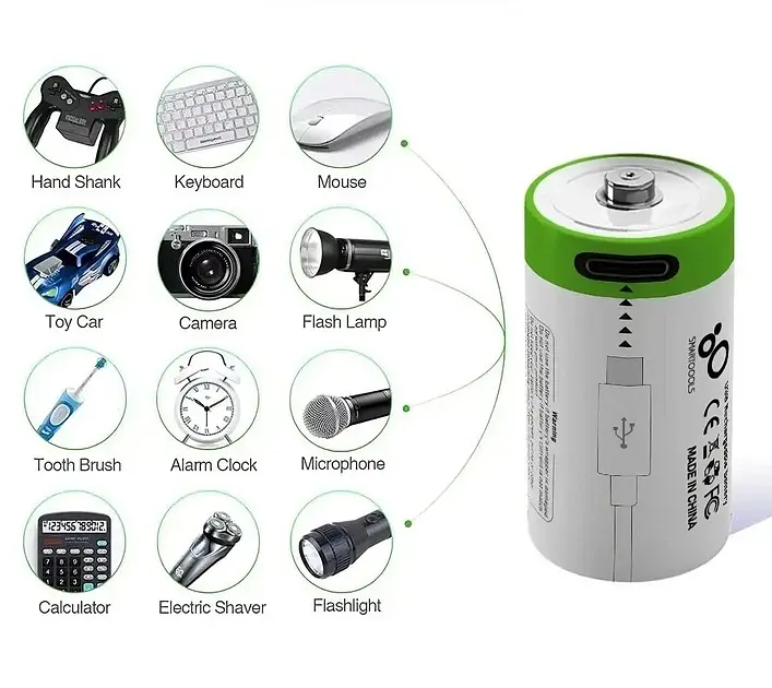 Акумулятор CR2 ​​Smartoools 300 mAh літій-іонний Li-Ion із зарядкою від Type-C 3.7V Випуклий плюс (19326) - фото 7