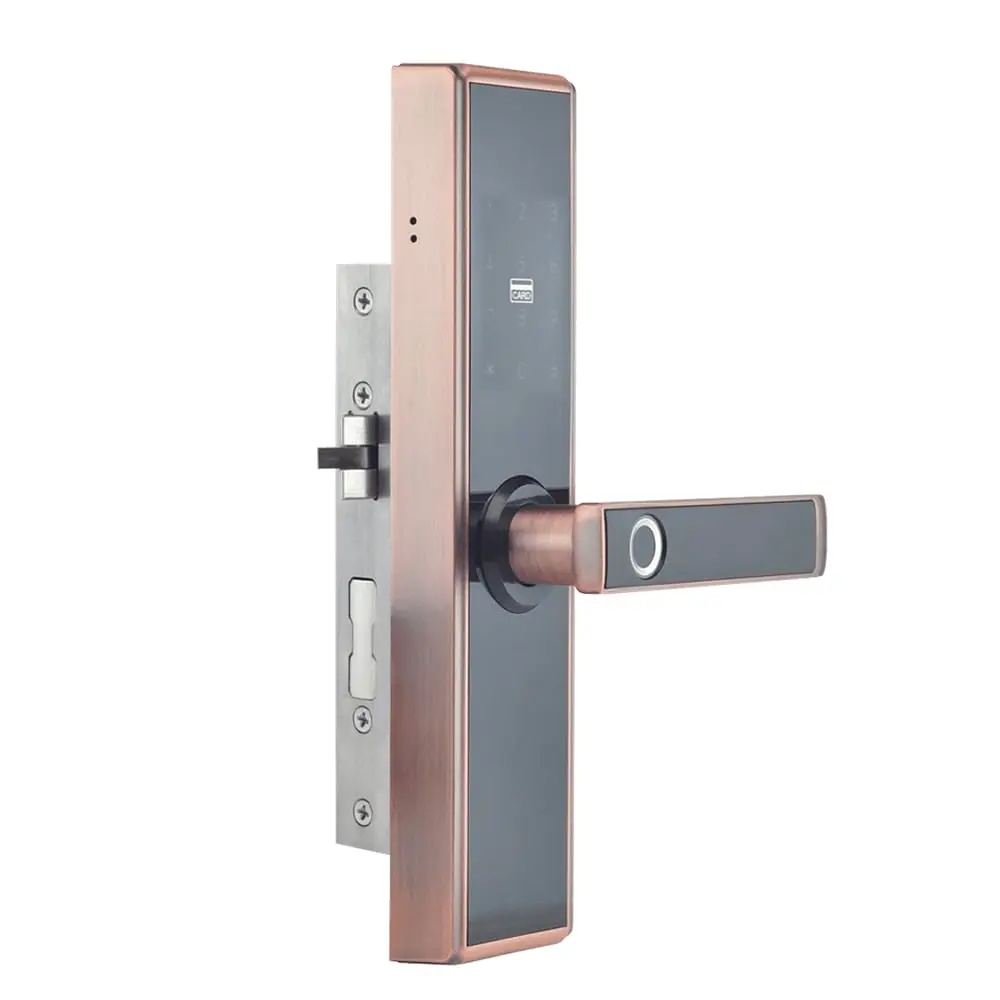 Замок біометричний автономний Trinix TRL-5109BTF Red Bronze Right з Bluetooth, зчитувачем відбитків пальців і карт Mifare (65-00049) - фото 2