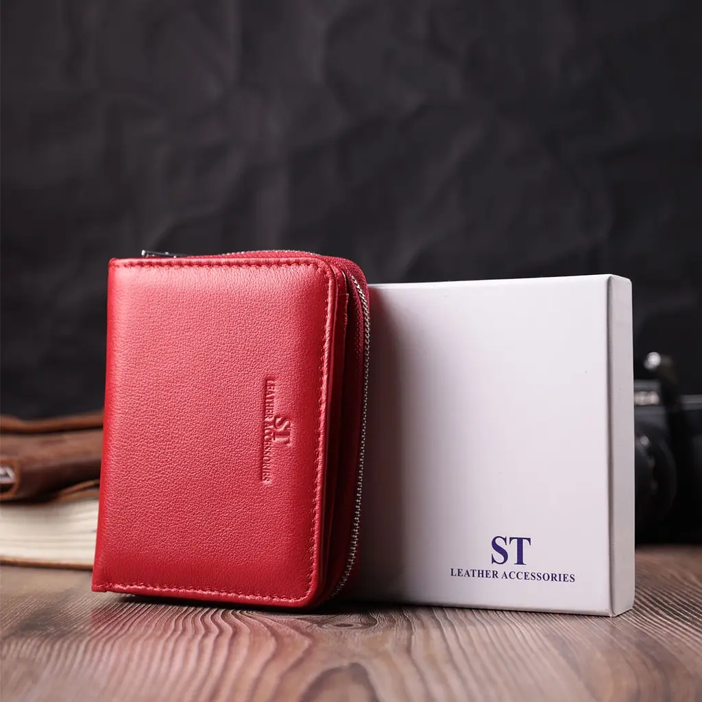 Гаманець для жінок яскравого кольору з натуральної шкіри ST Leather 22552 червоний - фото 10