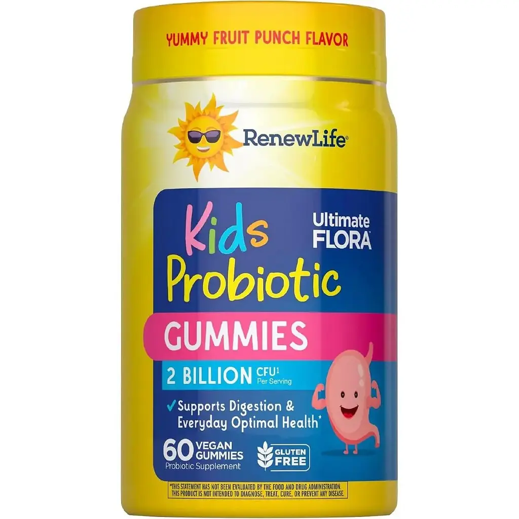 Пробіотики для дітей 2 млрд КУО Renew Life Ultimate Flora Kids Probiotic Gummies смак фруктового пуншу 60 жувальних цукерок