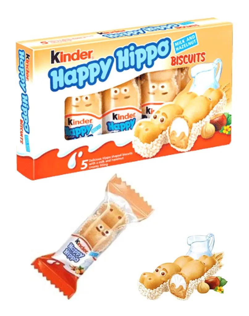 Вафельні батончики бегемотики Kinder Happy Hippo Hazelnut 5 шт, 104 г - фото 2