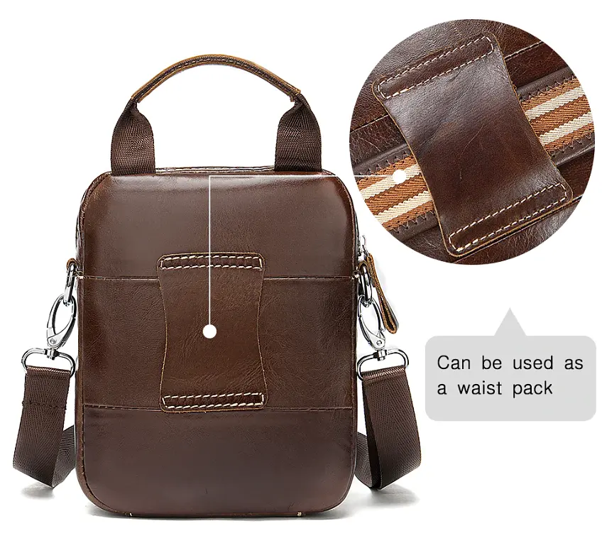 Кожаная сумка на пояс мужская Vintage 19х15,5х4,5 см acs0018177 - фото 6