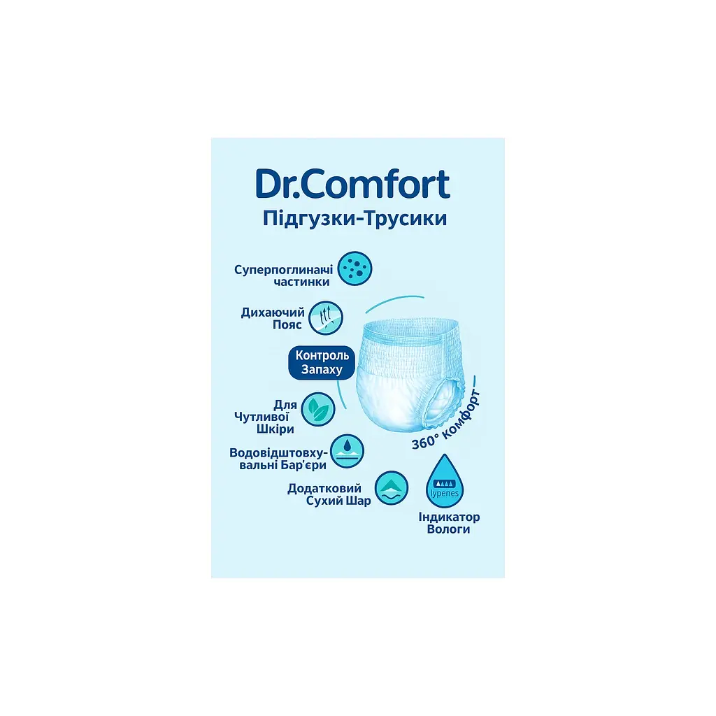 Підгузки для дорослих Dr.Comfort Medium 70-120 см 10 шт (8680131205639) - фото 2