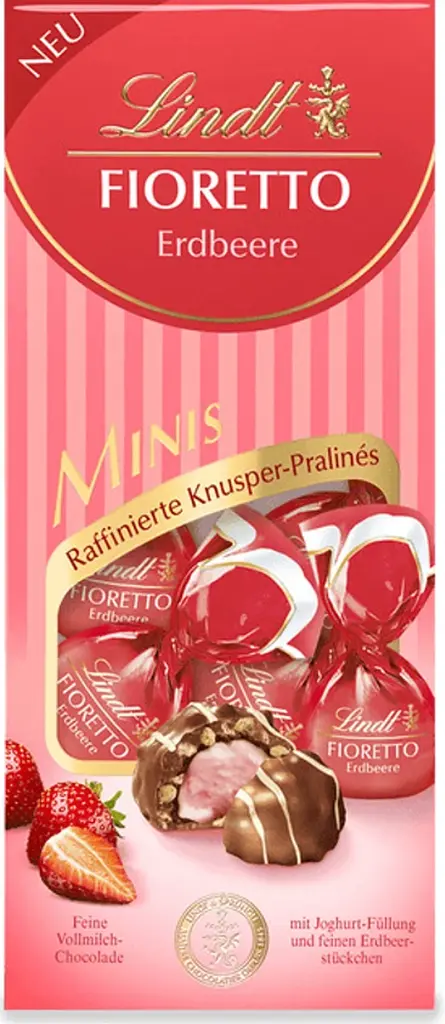 Шоколадні цукерки Lindt Chocolate Fioretto Minis Strawberry 115г - фото 2
