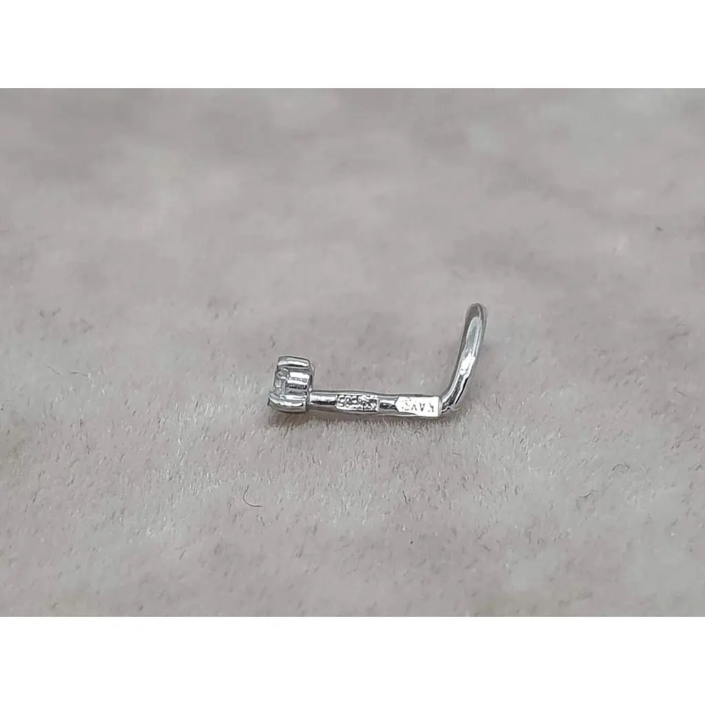 Золотая серьга-пирсинг Астор в нос с фианитом. 2182121Б - фото 3