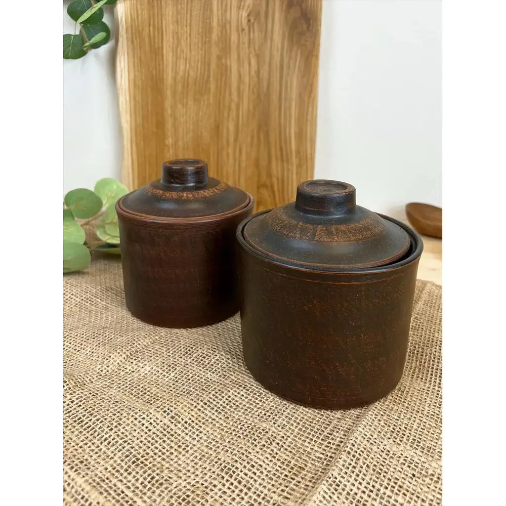 Набір банок для спецій 0.7 літра керамічний (глиняний) Гладкий - фото 2