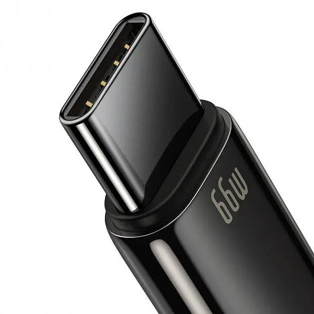 Кабель Baseus Tungsten Gold Fast Charging Cable USB to Type-C 66W 1m CATWJ-B01 Black - фото 5