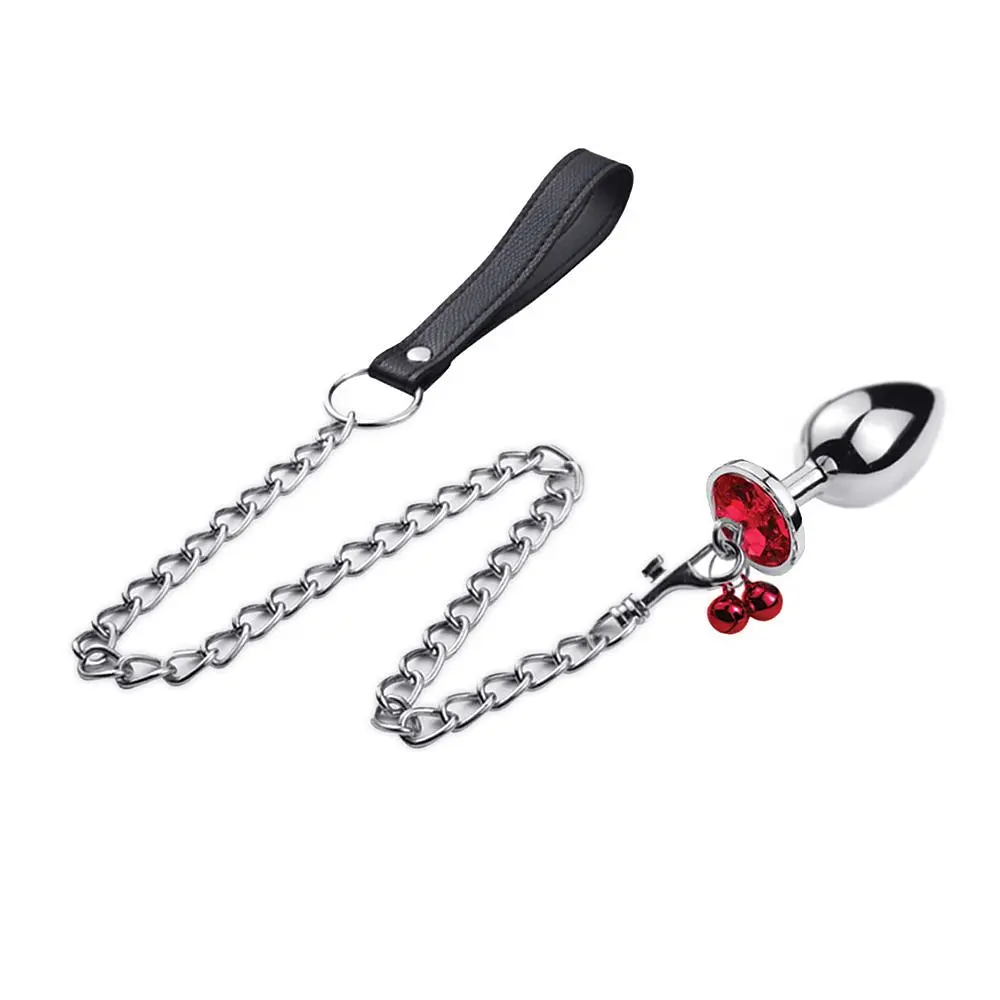 Анальна пробка Clara Morgane Pro My Little Leash Plug Small Red, 6.8 см (червоний) - фото 3