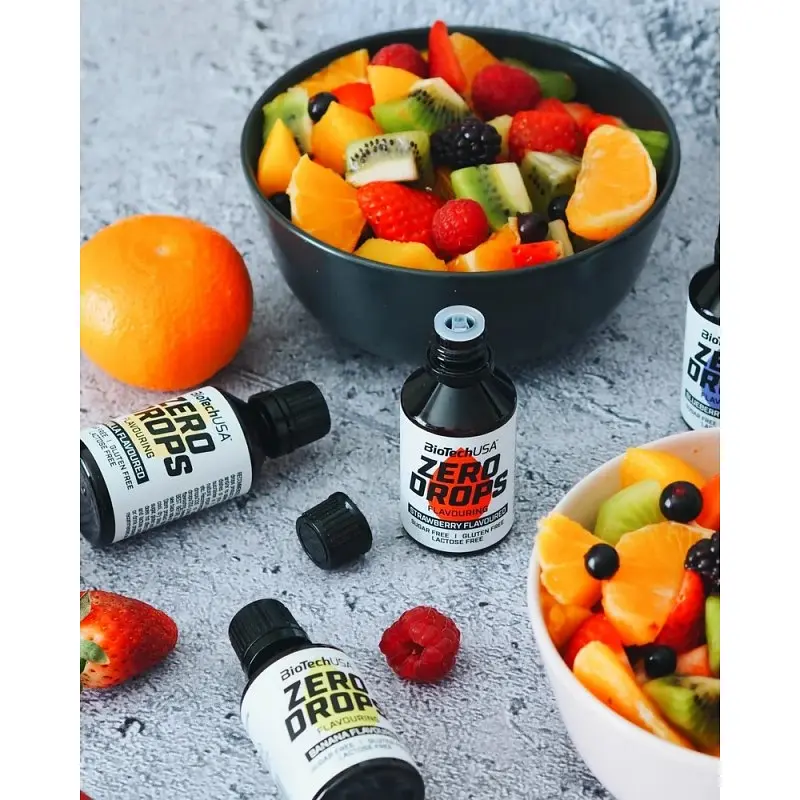Сахарозаменитель BiotechUSA Zero Drops Strawberry ароматизированный жидкий 50 мл - фото 2