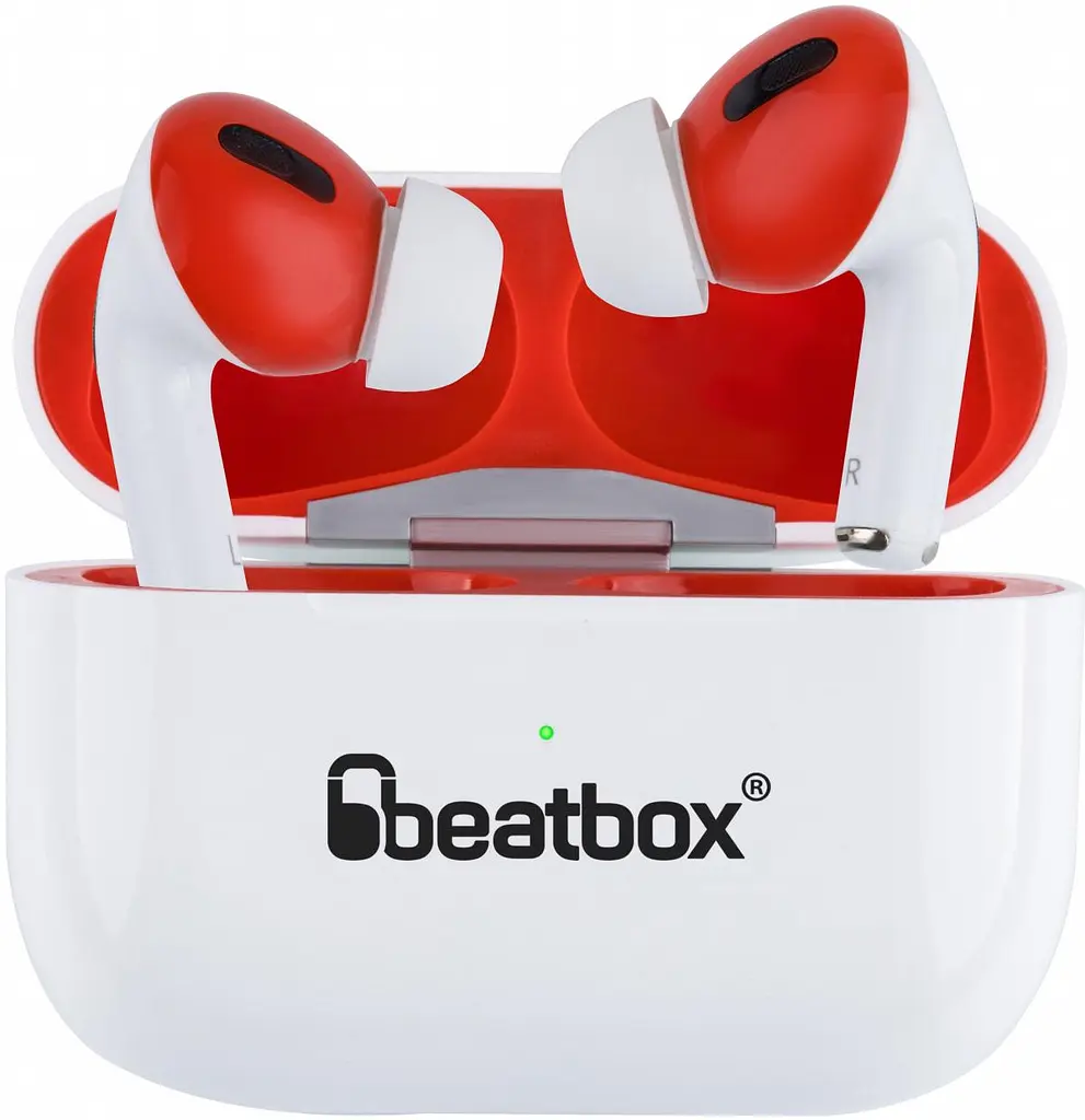 Навушники BeatBox PODS PRO 1 із бездротовим заряджанням біло-червоні (bbppro1wcwr)