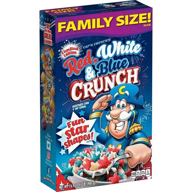 Сухий сніданок Cap'n Crunch Cereal Red White Blue 480g