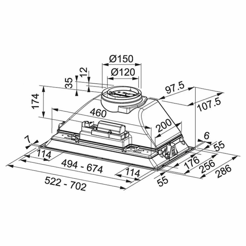 Вытяжка встраиваемая Franke Inca Smart FBI 525 XS HCS (305.0599.509) - фото 2