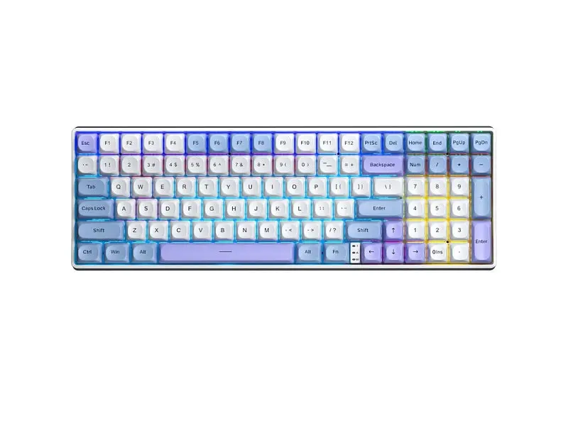 Клавіатура Aula S100 Pro RGB KRGD Red Switch Wireless White/Blue (6948391205762)