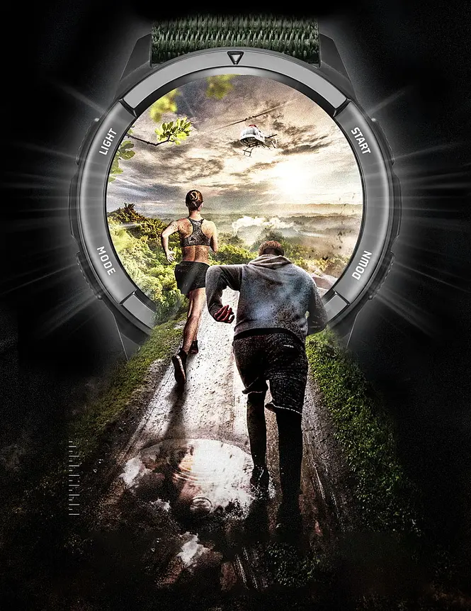 Годинник North Edge Alps Black з компасом, 2 ремінця - фото 18