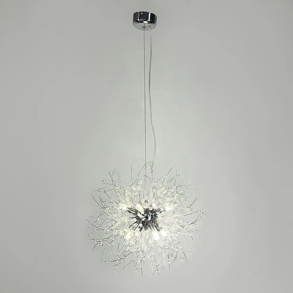 Пухнастий підвісний світильник у вигляді кульбаби в корпусі хром Ø 40 см | Арт. AS 155/400 P CH | Line F - фото 3