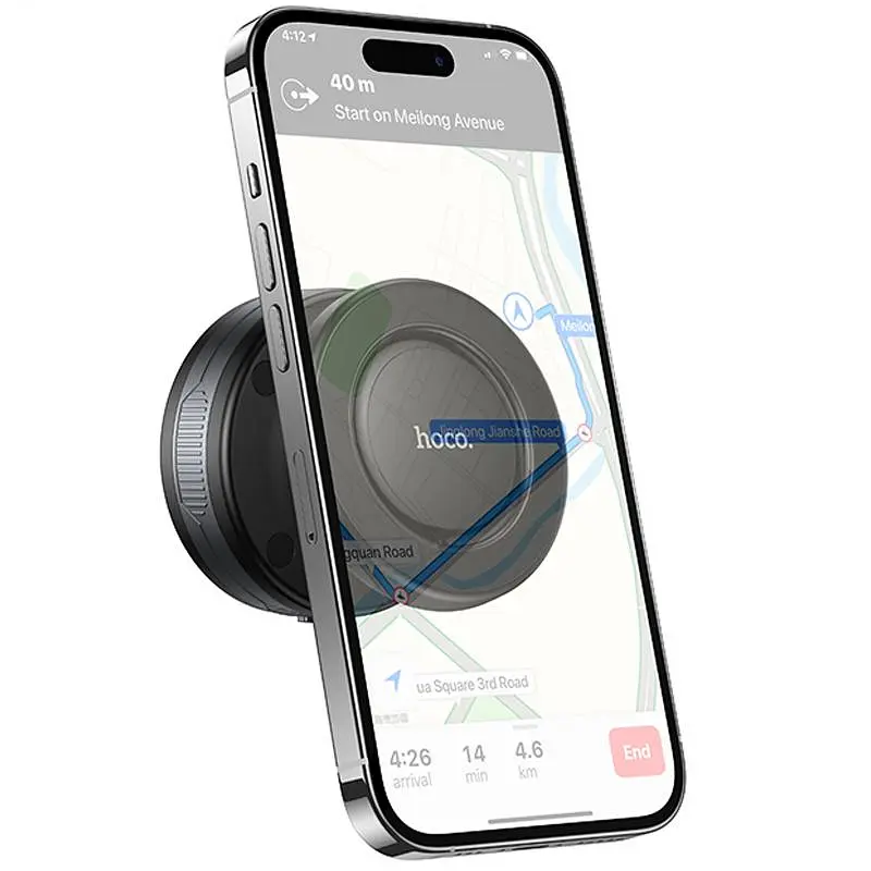 Автотримач Hoco H87 Dragon electric suction cup magnetic universal Black / Metal gray - фото 2