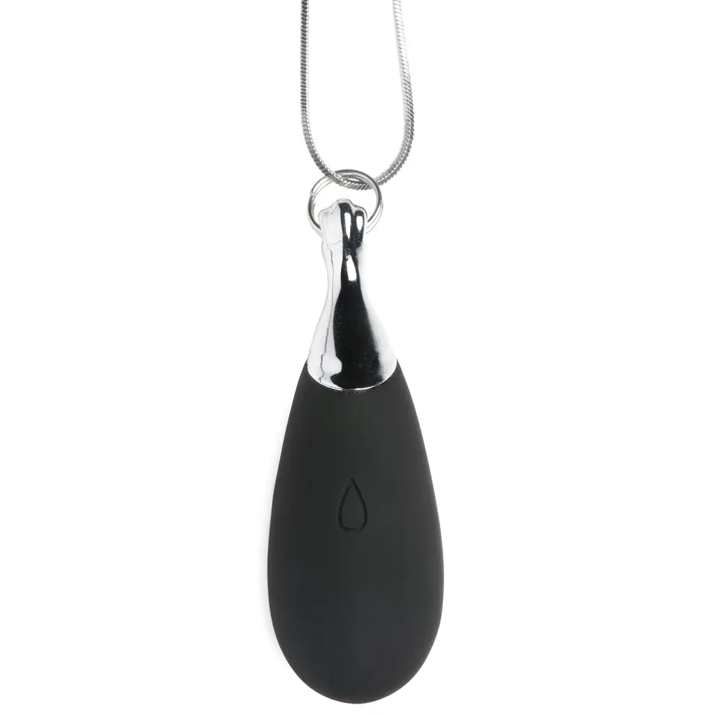 Кольє з підвіскою вібратором Charmed Vibrating Silicone Teardrop Neckl, 90 см (чорний)
