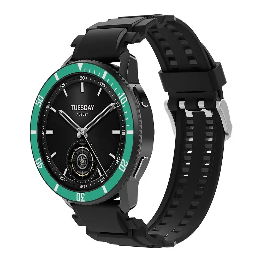 Безель Green та силіконовий ремінець Sikai для смартгодинника Xiaomi Watch S3/S4 - фото 4