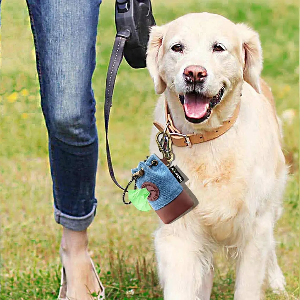Стильний джинсовий диспенсер для пакетів Bellerata Poop Bag Holder + 1 рулон у комплекті - фото 6