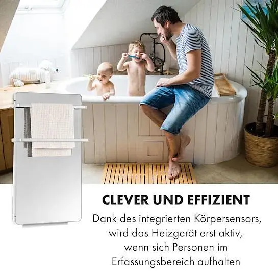 Інфрачервоний обігрівач Klarstein Hot Spot Crystal Flow LED для ванної кімнати 36 м² 2000 Вт 5-40 °C (10035036) - фото 9