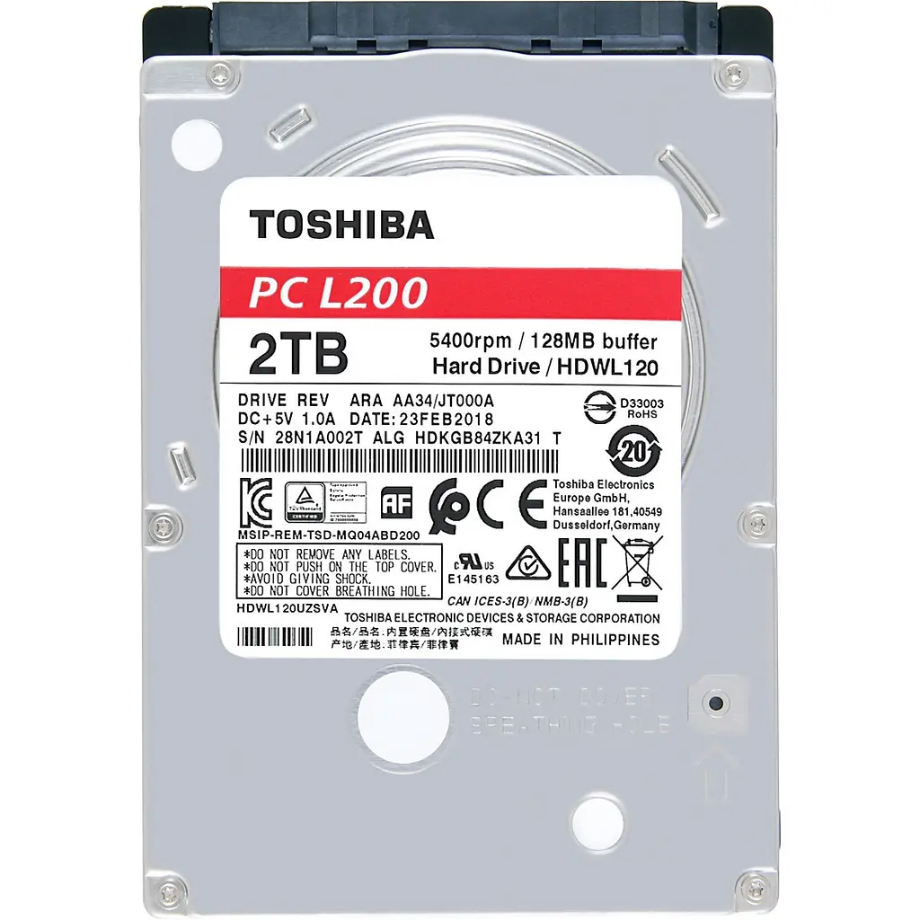 Жесткий диск 2.5" Toshiba L200 2 TB SATA 128 MB [HDWL120UZSVA] [141054] - фото 3