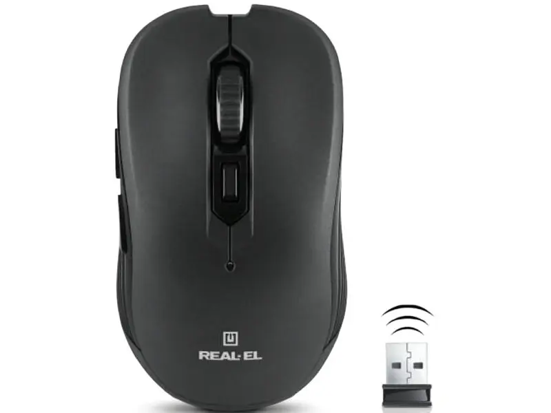 Миша REAL-EL RM-331 W Black (EL123200044)