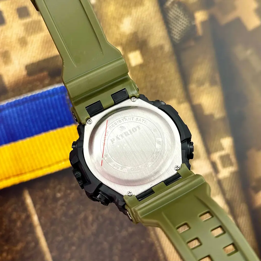 Наручные часы мужские 002AGUASI Тризуб срібло Зеленые + Коробка. Patriot acs0031074 - фото 4
