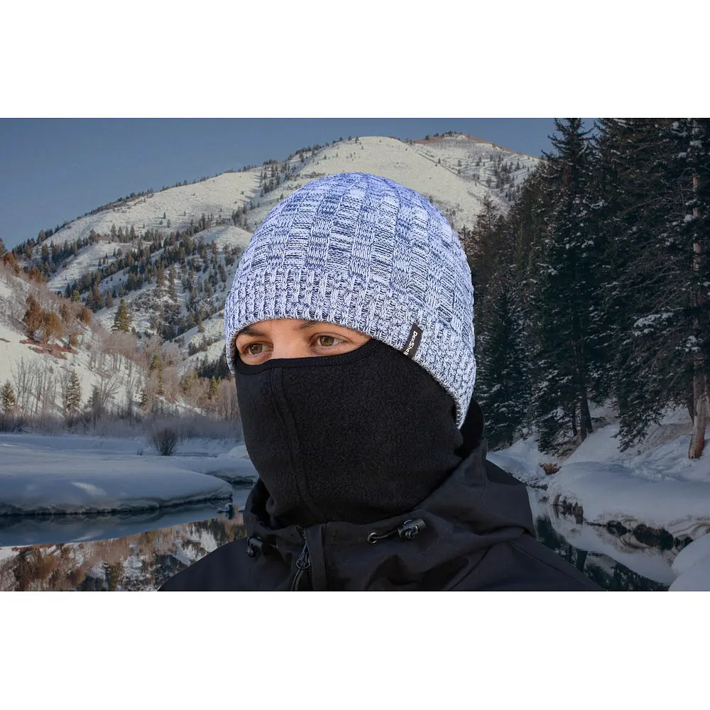 Водонепроникна шапка Dexshell Heathered Rib Knit Beanie, onesize (56-58 см), біло-сіра - фото 2