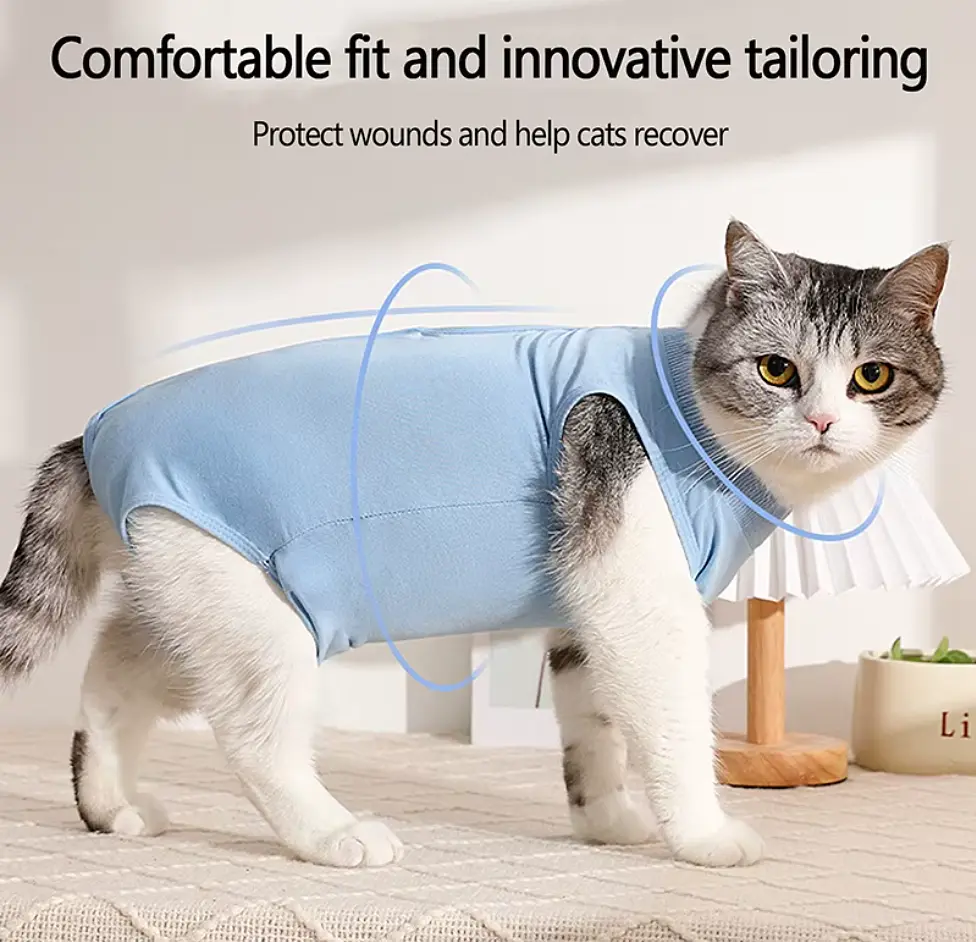 Одяг для котів після операції Holley Blue L - фото 3
