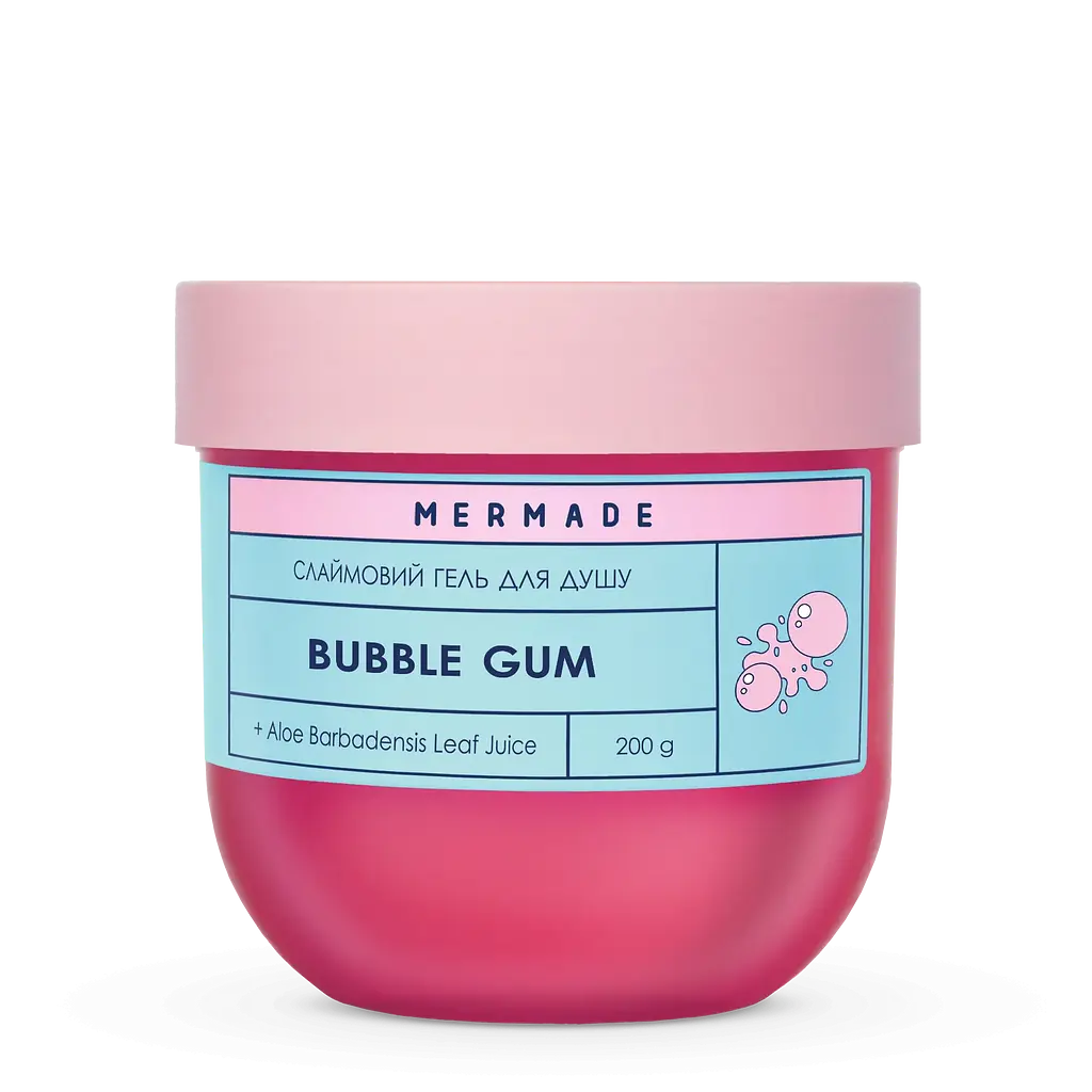 Подарочный набор Mermade Bubble Gum Party: пенка для душа 150 мл + сахарный скраб для тела 250 г + увлажняющий бальзам для губ 10 г + слаймовый гель для душа 200 мл - фото 4