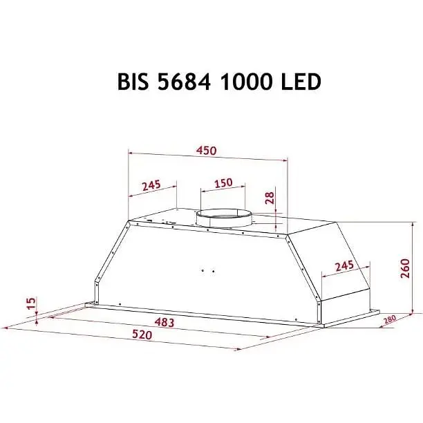 Витяжка Perfelli BIS 5684 BL 1000 LED - фото 9