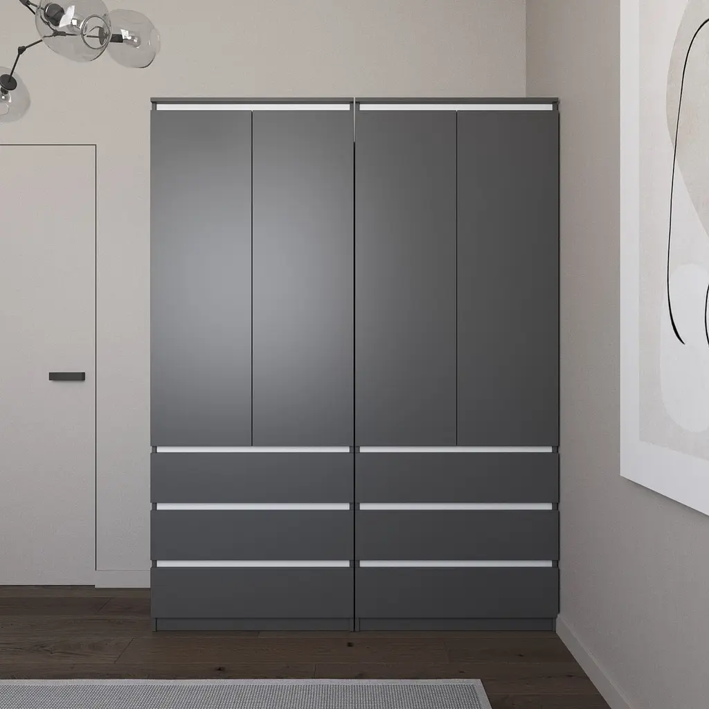 Шафа для одягу Vays зі штангою та полицями, 6 шухляд, комплект з 2 шаф R9+R16 - фото 3