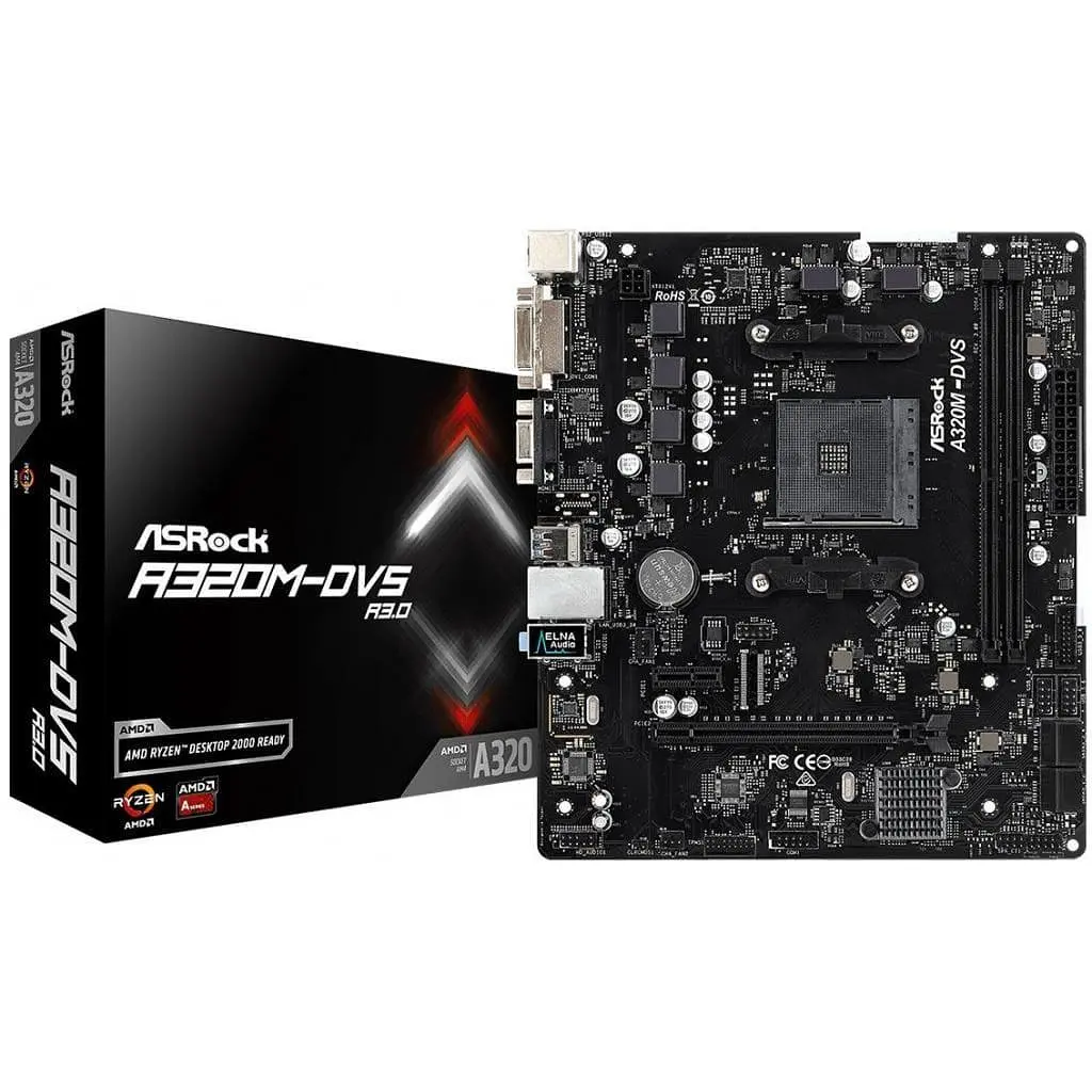 Материнская плата AsRock A320M-DVS R3.0 (A320M-DVS) (Socket AM4, AMD A320, Micro-ATX) Б/у - фото 5