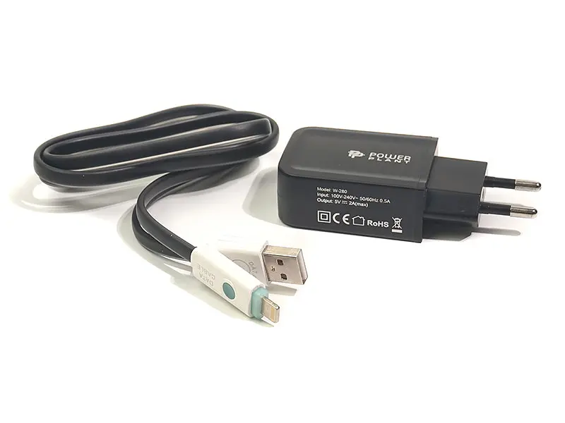 Зарядний пристрій PowerPlant W-280 USB/Lightning LED 220 В, 5 В, 2 A (SC230020) - фото 5