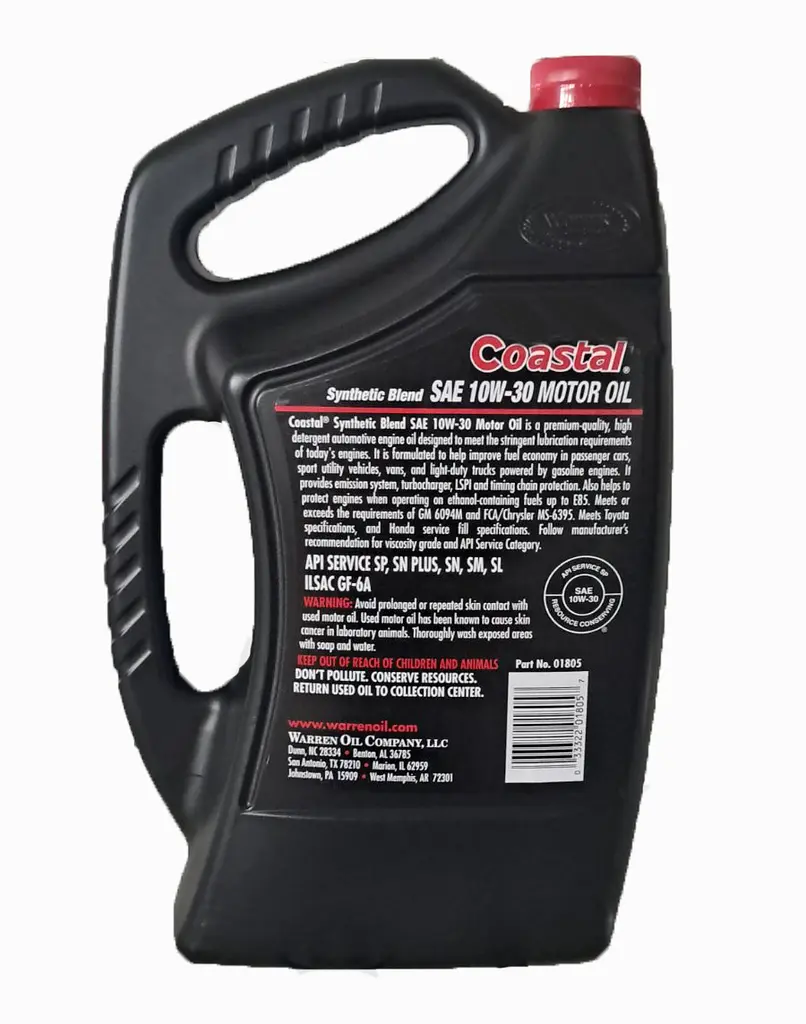 Моторна олива Coastal Synthetic blend 10W-30, 4,73л. - фото 2