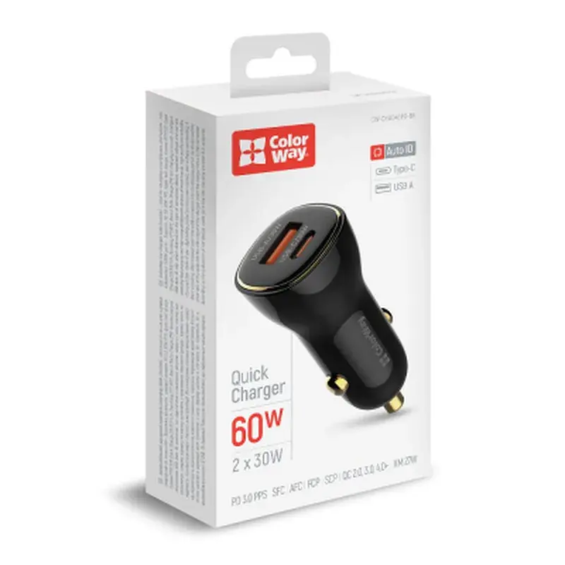 Зарядний пристрій ColorWay PowerDelivery PPS USB (USB-A + USB-C) (60W) Black (CW-CHA046PD-BK) - фото 8