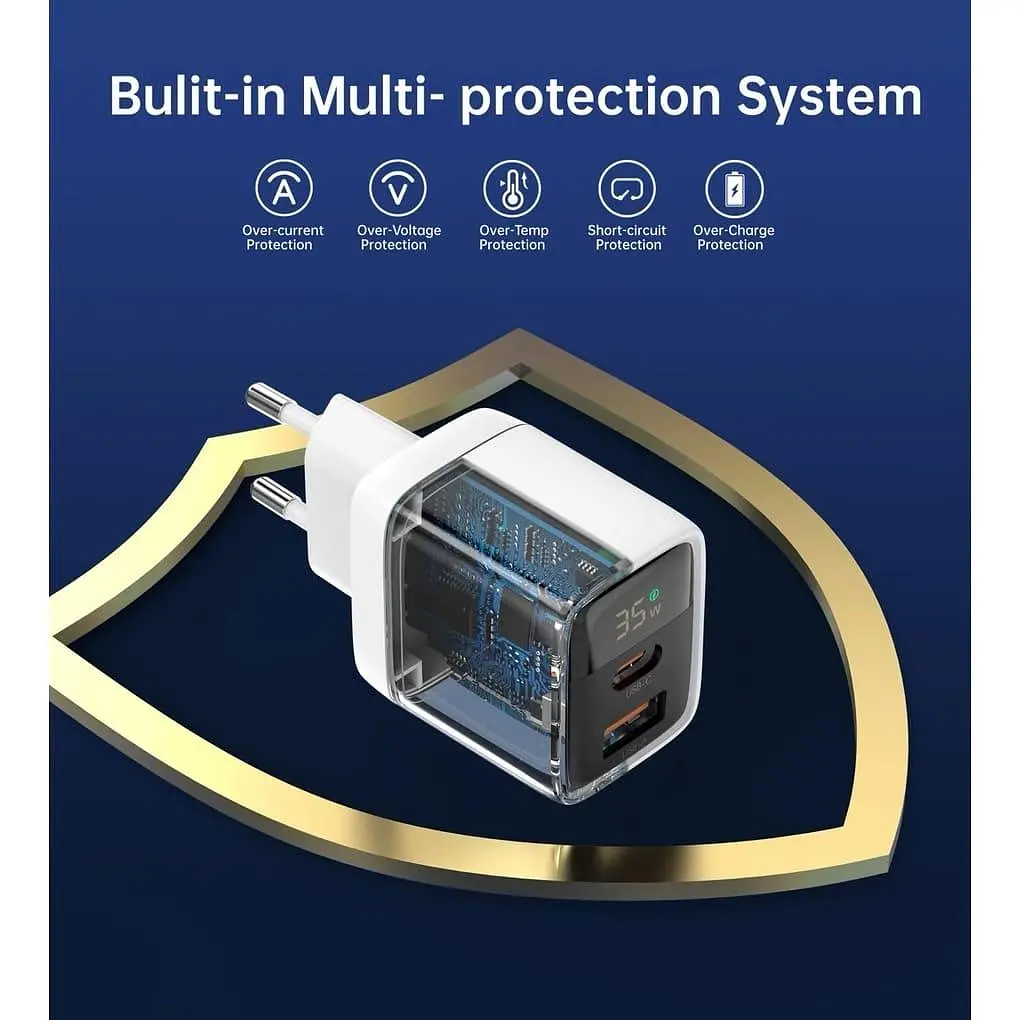 Мережевий зарядний пристрий Choetech PD6052-EU-WH USB-A/USB-С - фото 8