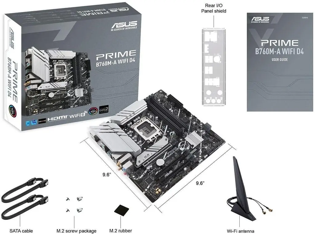 Материнська плата ASUS PRIME B760M-A WIFI D4 (PRIME B760M-A WIFI D4) (Socket 1700, Intel B760, Micro-ATX) - фото 6