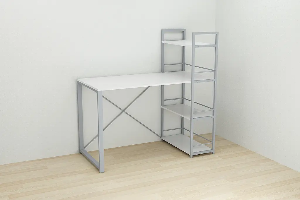 Письмовий стіл Ferrum-decor Серії Конект з етажеркою 75x120x60 сірий ДСП Біле 16мм (FRD-104230) - фото 4