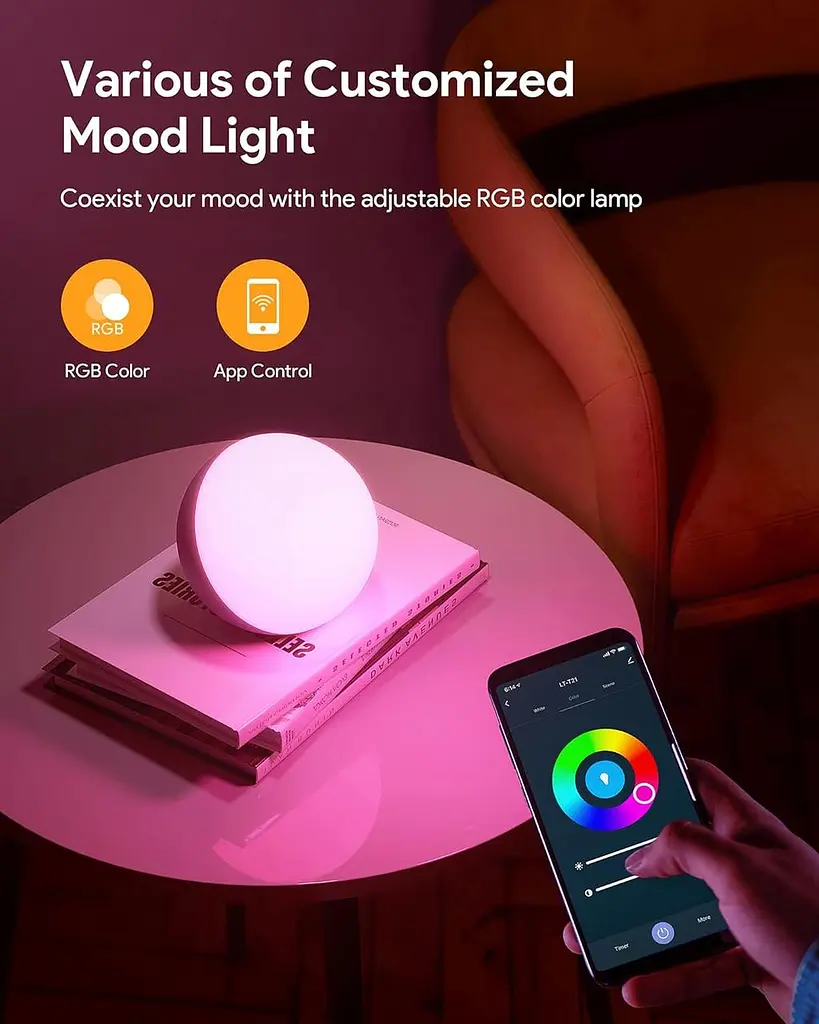 Розумний RGB світильник Hevri із регулюванням яскравості та підтримкою Alexa - фото 2