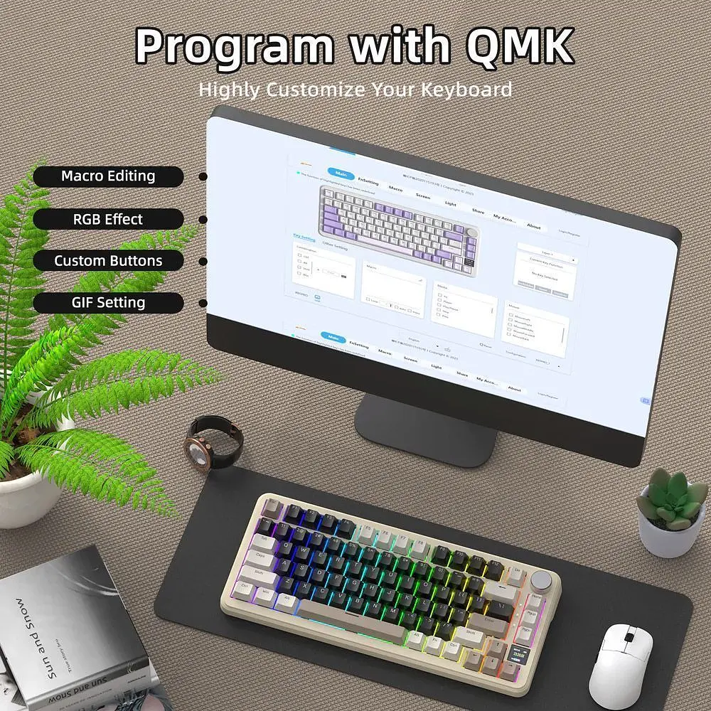 Клавіатура Attack Shark X85 Pro RGB Linear Blueberry Switches Wireless Cheese White (AS-6972792471099-CW) [166721] - фото 6