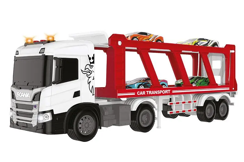 Іграшковий автовоз Scania Large Truck з машинками світлозвукові ефекти 6414KS TechnoDrive - фото 2