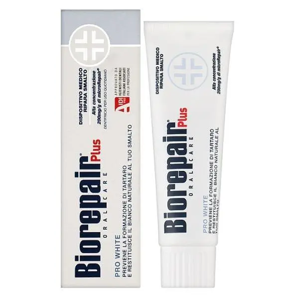 Зубна паста Biorepair PRO White Plus, 75 мл — Відбілювання та Відновлення емалі (200 мг/г microRepair®) - фото 2