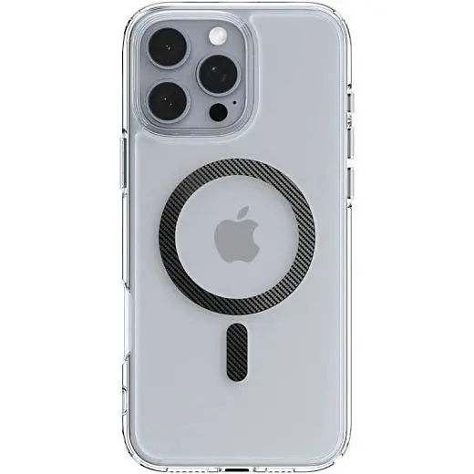Прозрачный чехол Spigen Ultra Hybrid MagSafe Carbon Fiber для iPhone 16 Pro Max (ACS08000) - фото 5