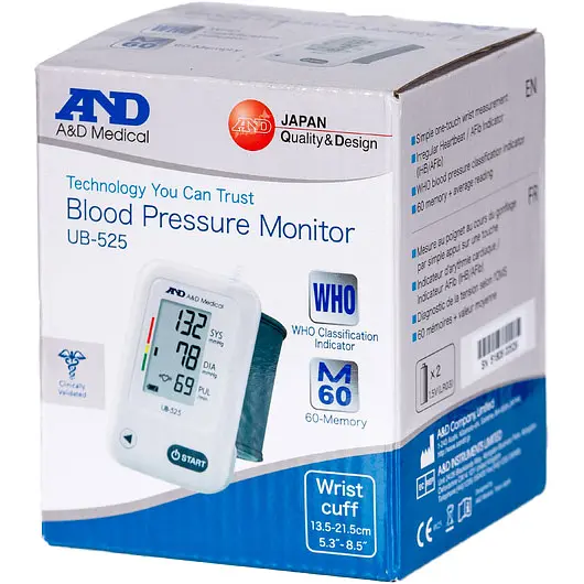 Автоматический тонометр AND UB-525, для запястья, белый - фото 2
