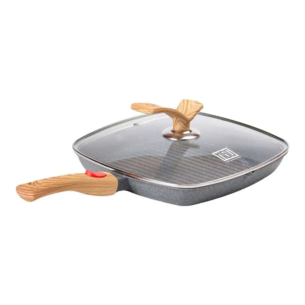 Сковорода-гриль MGC 28 см з антипригарним покриттям та знімною ручкою, сірий MGC HP-4-462G - фото 3