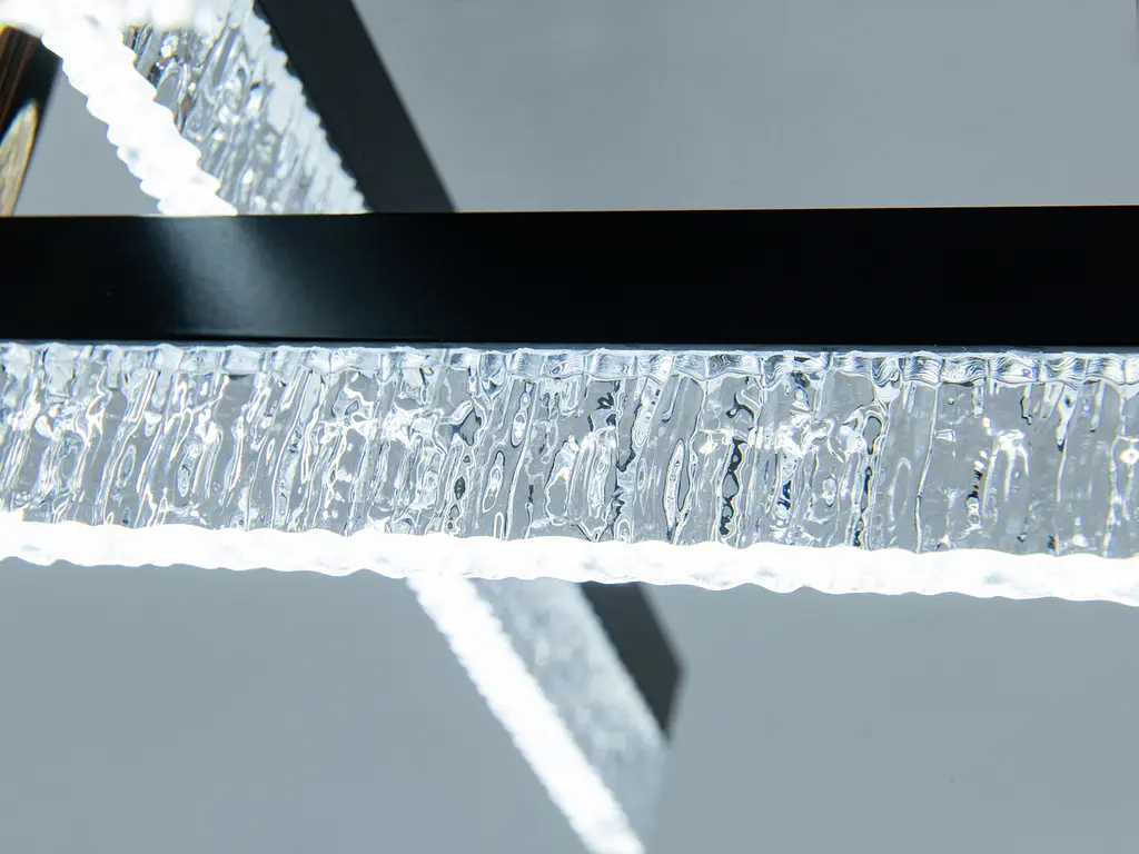 Сучасна стельова LED-люстра Diasha SX1012/4BK, чорна, 42W, акрилові світлові планки - фото 6