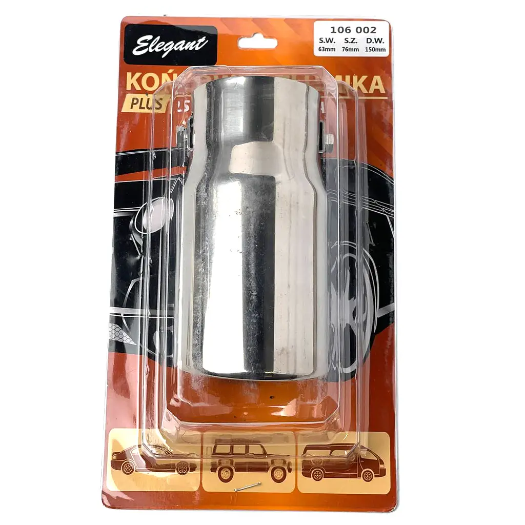 Насадка на глушник Elegant Кругла коса Ø 63 х 150 мм Хром (EL 106 002) - фото 4
