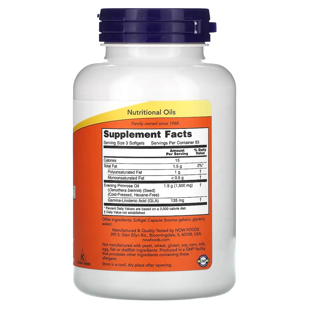 Олія вечірньої примули Now Foods Evening Primrose Oil 250 капсул - фото 3