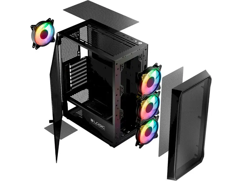 Корпус Logic Concept Portos ARGB Midi Black (AT-PORTOS-10-0000000-0002) - фото 5